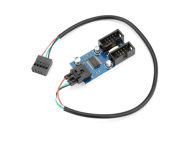 Motherboard 9 pin Header Male 1 to 2 Female Extension Splitter Cable Desktop 9-Pin USB 2.0 HUB Connector Adapter for Port Multiplier