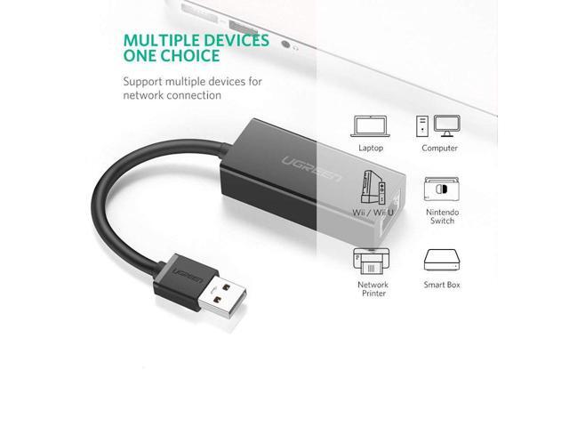 UGREEN Ethernet Adapter USB 2.0 to 10/100 Network RJ45 Lan Wired Adapter for Nintendo Switch, Wii, Wii U, Macbook, Chromebook, Windows 10, 8.1, Mac...