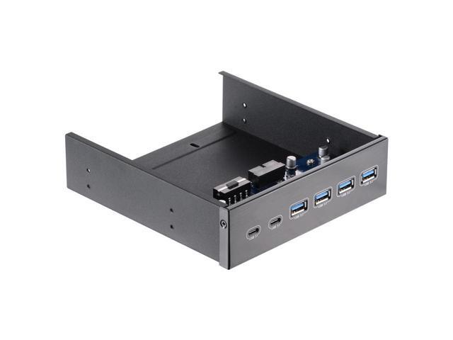 5.25' Front Bay USB HUB 2-Port USB 3.1 & 4-Port USB 3.0 High Speed 5Gbps USB Hub Front Panel Computer Case Optical Drive Bay Converter Hub