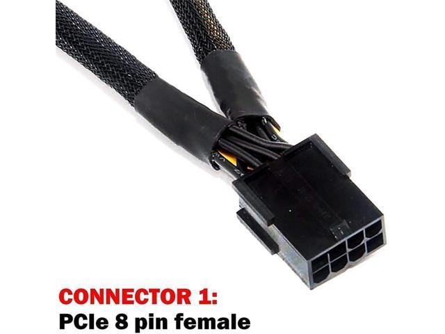COMeap GPU VGA PCIe 8 Pin Female to Dual 2X 8 Pin (6+2) Male PCI Express Power Adapter Braided Y-Splitter Extension Cable 9-inch(23cm) 4/Pack
