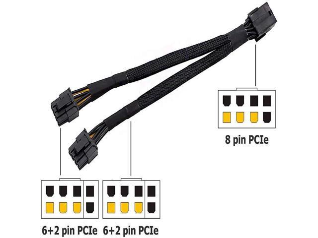 COMeap GPU VGA PCIe 8 Pin Female to Dual 2X 8 Pin (6+2) Male PCI Express Power Adapter Braided Y-Splitter Extension Cable 9-inch(23cm) 4/Pack