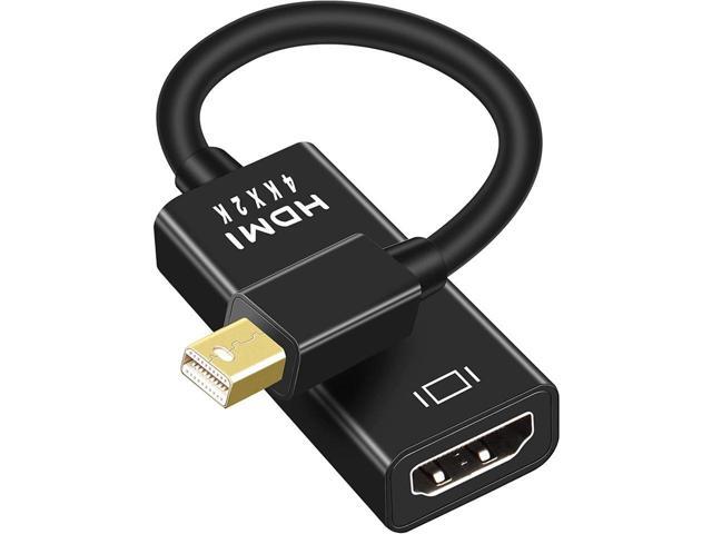 Pasow Mini DisplayPort to HDMI Adapter, Mini DP Thunderbolt to HDMI Converter 4K Compatible for MacBook Air / Pro, UHD Monitor / TV / Projector (Black)