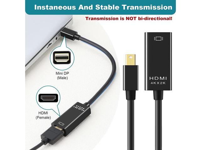 Pasow Mini DisplayPort to HDMI Adapter, Mini DP Thunderbolt to HDMI Converter 4K Compatible for MacBook Air / Pro,UHD Monitor / TV / Projector (Black)