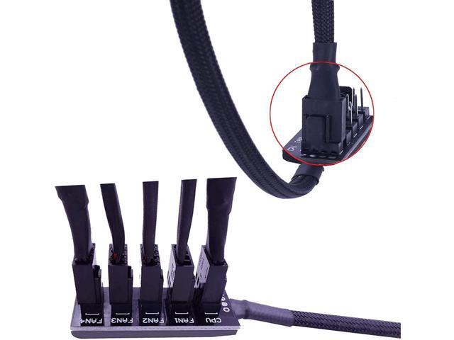 4-Pin PWM Fan Power Supply Cable 15 Inches 1 to 5 Way PC CPU Cooling Case Fan Splitter Hub Adapter Cable Motherboard Fan Power Extension Cable Cord...