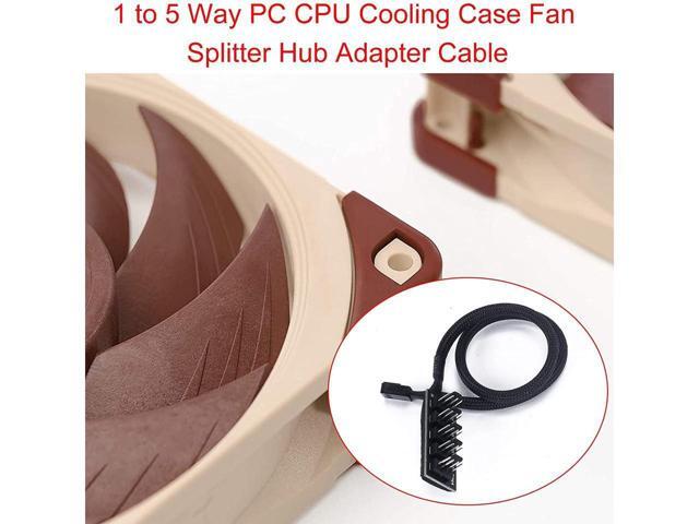 4-Pin PWM Fan Power Supply Cable 15 Inches 1 to 5 Way PC CPU Cooling Case Fan Splitter Hub Adapter Cable Motherboard Fan Power Extension Cable Cord...
