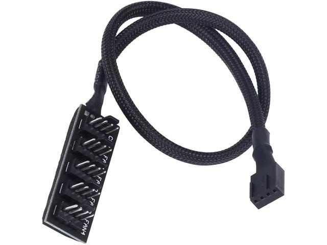 4-Pin PWM Fan Power Supply Cable 15 Inches 1 to 5 Way PC CPU Cooling Case Fan Splitter Hub Adapter Cable Motherboard Fan Power Extension Cable Cord...