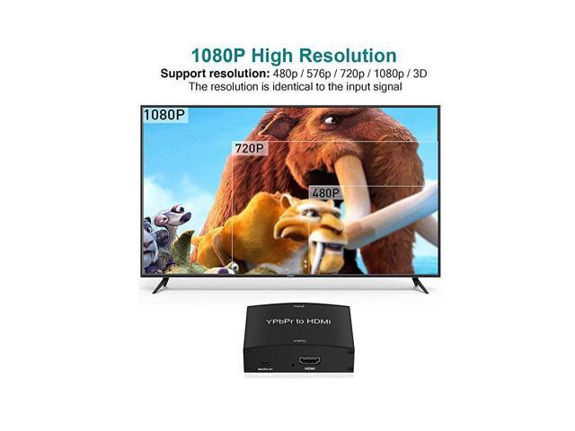 Component to HDMI Converter 5RCA Component RGB YPbPr to HDMI Converter v13 HDCP Video Audio Converter Adapter for DVD PSP Xbox 360 to New HDTV or...