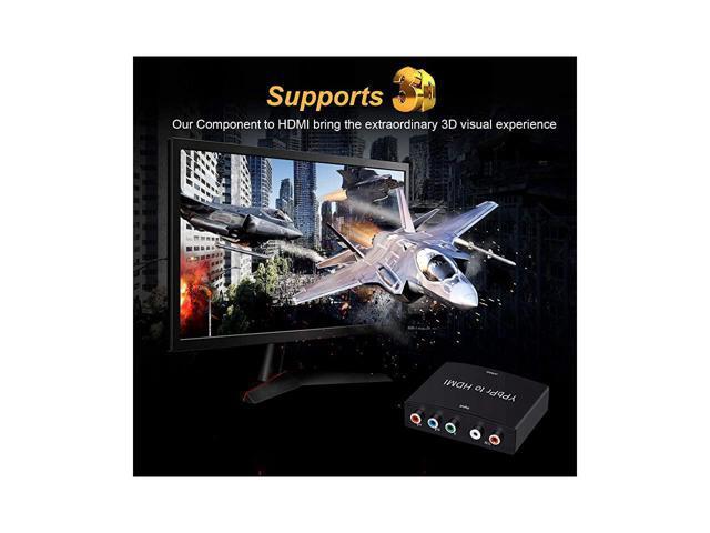Component to HDMI Converter 5RCA Component RGB YPbPr to HDMI Converter v13 HDCP Video Audio Converter Adapter for DVD PSP Xbox 360 to New HDTV or...