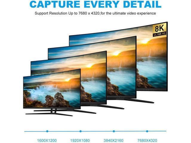 DisplayPort Cable Ultra HD 8K 4K Copper Cord DP 1.4 HBR3 8K@60Hz 4K@144Hz High Speed 32.4Gbps HDCP 3D Slim and Flexible DP to DP Cable 5m 16.5ft