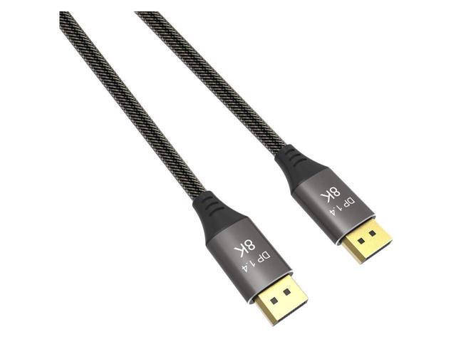 DisplayPort Cable Ultra HD 8K 4K Copper Cord DP 1.4 HBR3 8K@60Hz 4K@144Hz High Speed 32.4Gbps HDCP 3D Slim and Flexible DP to DP Cable 3m 10 ft.