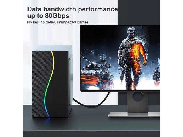DisplayPort 2.0 Ultra HD 16K 10K 8K 4K HBR3 16K(15360x8640)@60Hz 10K/8K@60Hz 4K@165Hz High Speed 80Gbps HDCP 3D Slim and Flexible DP to DP Cable 1m...