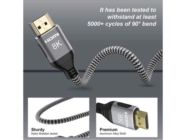 8K HDMI 2.1 UHD 8K High Speed 48Gbps 8K@60Hz 4K@120Hz HDCP2.2 4:4:4 HDR 3D ARC HDMI Cable Compatible with HDMI Laptops PS4 SetTop Box HDTVs...