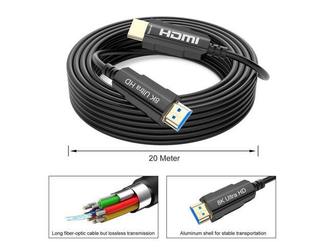 8K HDMI Fiber Optic Cable Real UHD HDR 8K 48Gbps 8K@60Hz 4K@120Hz HDMI 2.1 Support 3D HDCP2.2 HDMI Cable for PS4 SetTop Box HDTVs Projectors 15m...