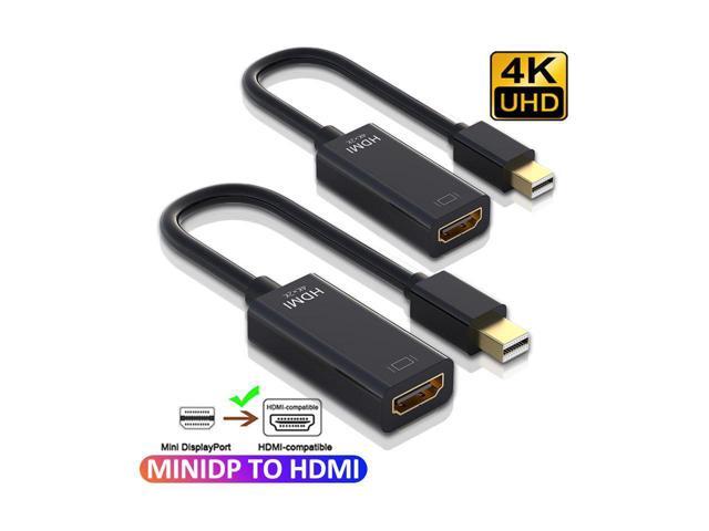 2 Pack Mini DisplayPort to HDMI Adaptor,AUBEAMTO Mini DP(Thunderbolt Compatible) to HDMI 4Kx2K Converter Gold-Plated Cord for MacBook Pro, MacBook...