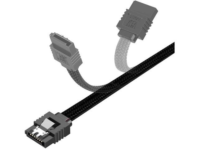3PACK SATA Cable III 3 Pack 6Gbps Straight HDD SDD Data Cable with Locking Latch 18 Inch for SATA HDD, SSD, CD Driver, CD Writer, Black