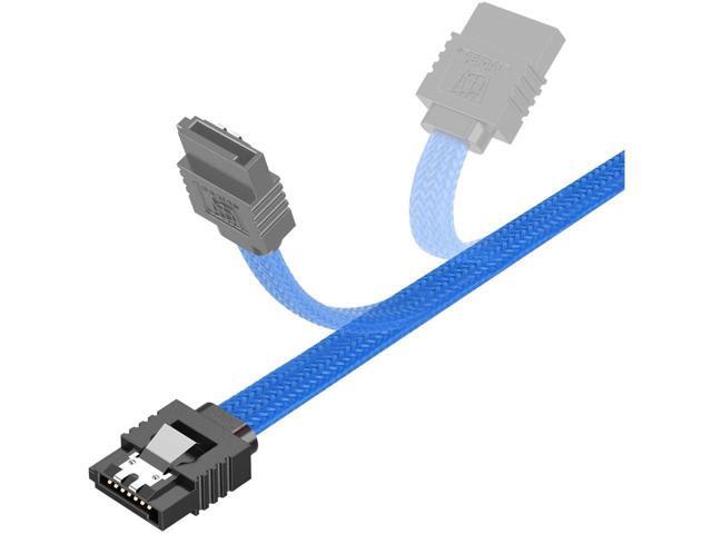 3PACK SATA Cable III 3 Pack 6Gbps Straight HDD SDD Data Cable with Locking Latch 18 Inch for SATA HDD, SSD, CD Driver, CD Writer, Blue