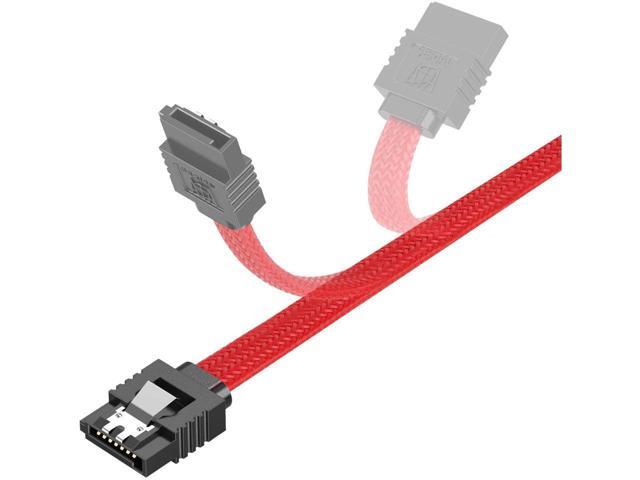 3PACK SATA Cable III 3 Pack 6Gbps Straight HDD SDD Data Cable with Locking Latch 18 Inch for SATA HDD, SSD, CD Driver, CD Writer, Red