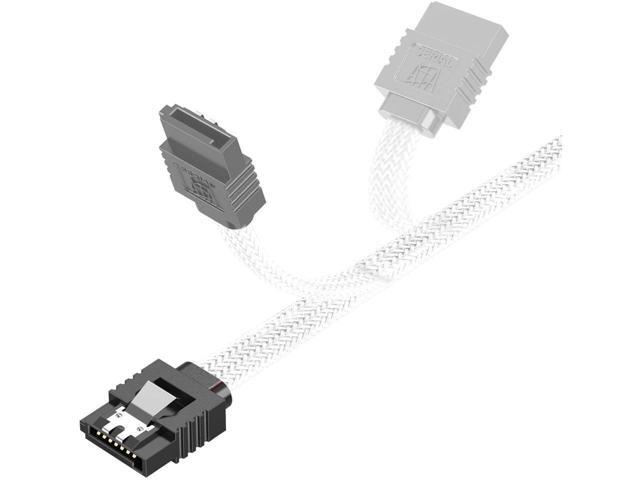 3PACK SATA Cable III 3 Pack 6Gbps Straight HDD SDD Data Cable with Locking Latch 18 Inch for SATA HDD, SSD, CD Driver, CD Writer, White