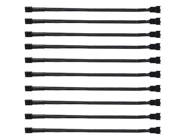 10Pack 4-Pin Case Male to Female PWM Fan Splitter Cable 10.6inch Sleeved Braided Adapter Computer PC Fan Power Extension Cable Converter for...
