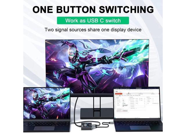 USB C Switch, Bi-Directional USB-C Switcher 2 Computers, USB Type C KVM Switch 8K @60Hz 4K@120Hz Video/10Gbps Data Transfer/100W...