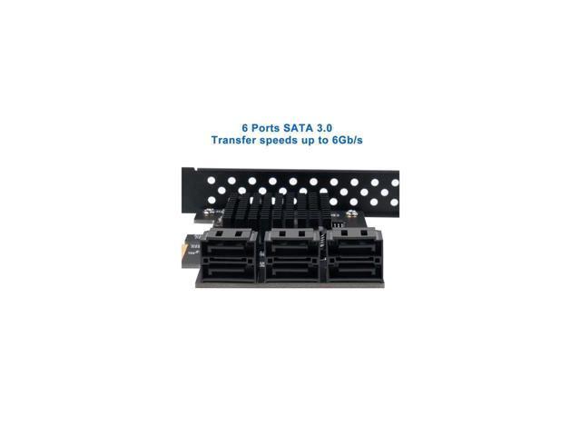 PCIe SATA Card 6 Port with 6 SATA Cables and a SATA Power Splitter Cable, 6 Gb/s PCIe SATA Controller Expression Card with Low Profile Bracket,...