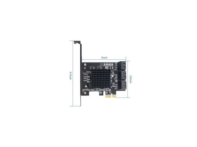 PCIe SATA Card 6 Port with 6 SATA Cables and a SATA Power Splitter Cable, 6 Gb/s PCIe SATA Controller Expression Card with Low Profile Bracket,...