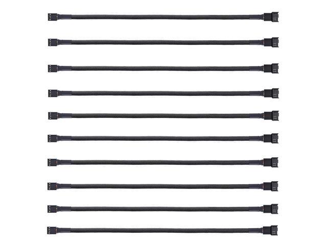 (10 Pack) 4-Pin PWM Fan Splitter Cable, 10.5'Sleeved Braided Adapter Computer PC Fan Power Extension Cable Converterfor Computer ATX Case 4 Pin 3...