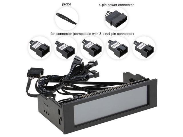 5.25' 5 Channel Touchscreen Fan Controller Temperature Monitor Automatic Speed Control Cooler LCD Front Panel
