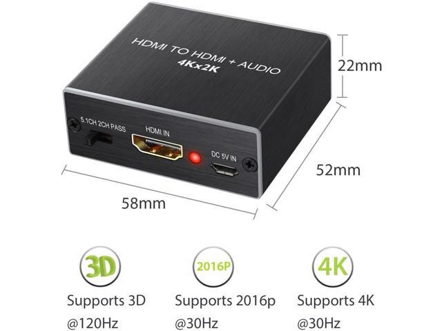 HDMI Audio Extractor Converter HDMI to Optical Toslink SPDIF with 1M HDMI 1.4 Cable and 3.5mm Stereo Audio Splitter Adapter Support 4K x 2K 3D