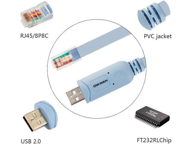 Console Cable,USB Console Cable, USB to RJ45 Console Cable with FTDI chip Compatible with Cisco, Huawei,HP,Arista,Opengear,Aruba,Juniper...