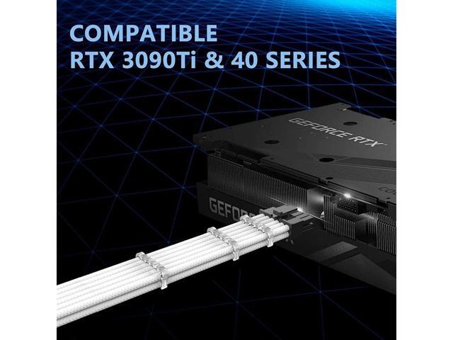 RTX 4090 4080 4070TI 16Pin(12+4) to 4x8Pin PCI-E 5.0 Sleeved Extension Cable,12Pin to 4x8Pin Compatible 4090 4080 4070TI Series and...