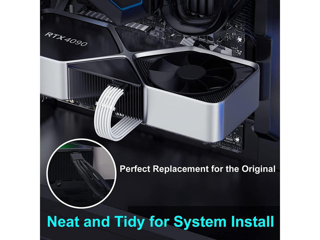 PCIE 5.0 Extension RTX 4090 4070Ti 12VHPWR Power Cable, 16Pin(12+4) Male to 4X8Pin Female PCI-e 5.0 GPU Extension Cable + 24Pin ATX Motherboard...