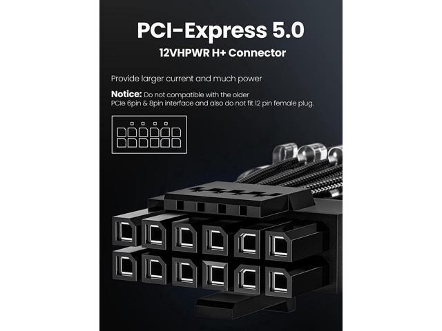 PCI-e 5.0 GPU Power Cable - 70cm 16pin (12+4) 12VHPWR Male to Male Sleeved Cable with Combs, 600W PCIe 5 Power Cable for Geforce RTX 3090Ti 4070 Ti...