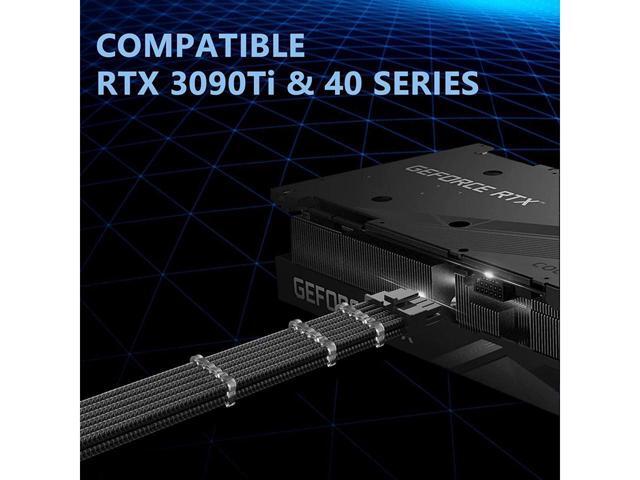 RTX 4090 4080 4070TI 16Pin(12+4) to 4x8Pin PCI-E 5.0 Sleeved Extension Cable,12Pin to 4x8Pin Compatible 4090 4080 4070TI Series and...
