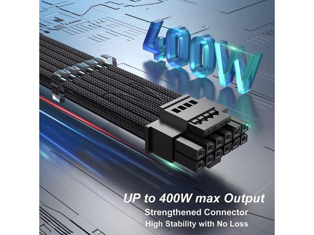 Visit Best electronics Store FOLLOW RTX 4070Ti PCIe 5.0 Power Cable Extender, 12VHPWR 16Pin(12+4) Male to 2x8Pin Female 16AWG Sleeved Extension...