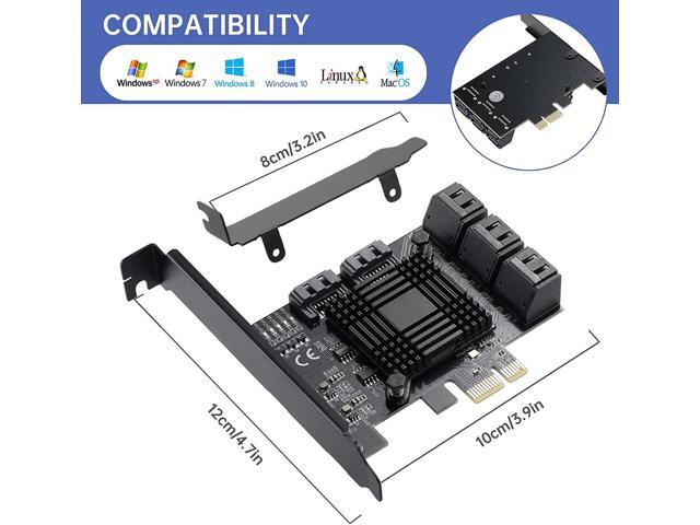 PCIE 1X SATA Card 8 Ports,with 8 SATA Cables and Low Profile Bracket,PCIE to SATA 3.0 6 Gbps Controller,PCIE to SATA Expansion Card,SATA...