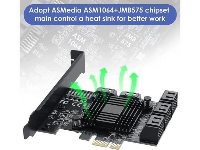 PCIE 1X SATA Card 8 Ports,with 8 SATA Cables and Low Profile Bracket,PCIE to SATA 3.0 6 Gbps Controller,PCIE to SATA Expansion Card,SATA...