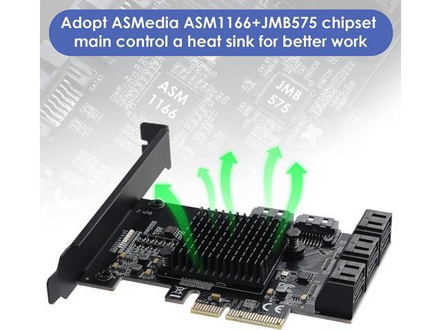 PCIE 4X SATA Card 8 Ports,with 8 SATA Cables and Low Profile Bracket,PCIE to SATA 3.0 6 Gbps Controller,PCIE to SATA Expansion Card,SATA...