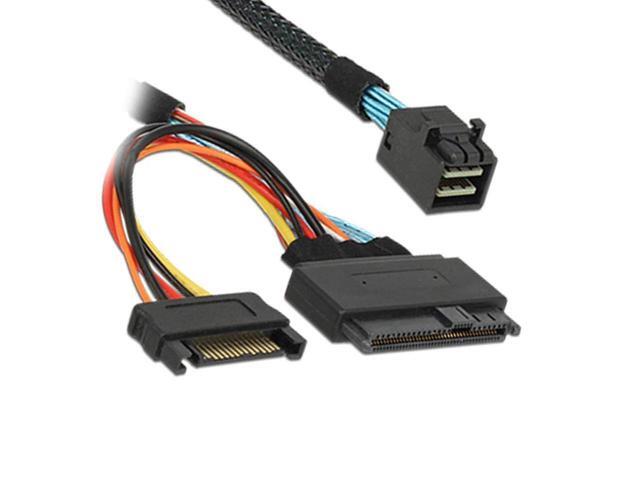Internal 12G Mini SAS HD to U.2 / SFF-8643 to SFF-8639 Cable 0.5m with 15Pin SATA Power for U.2 SSD