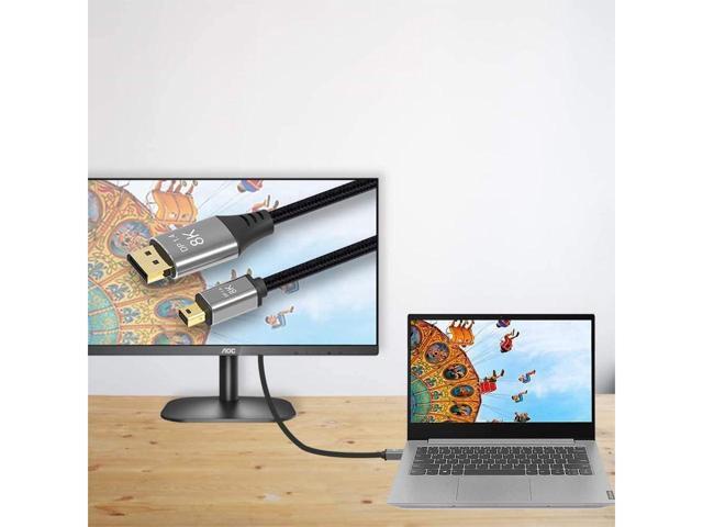 Mini DP to DisplayPort 8K Cable 8K(7680x4320)@60Hz 4K@144Hz DisplayPort 1.4 Bi-Directional Transmission DisplayPort to Mini DisplayPort 8K Cable 3M...