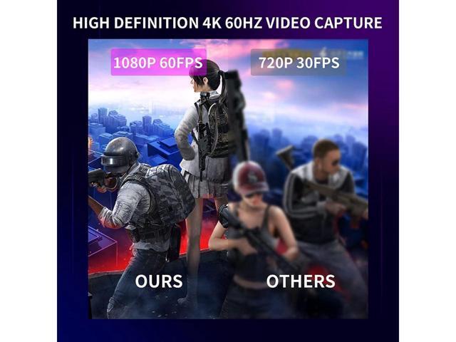 Video Capture Cards, 4K HDMI to USB 3.0 Video Capture Device, 1080P HD 60fps Broadcast Live and Record Video Audio Grabber for Gaming, Streaming,...