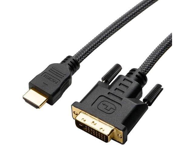 Bidirectional HDMI to DVI Cable 5FT, HDMI to DVI-D(24+1) or DVI to HDMI Male Adapter Cord 6' Compatible for Raspberry Pi, Roku, Xbox One, PS4 PS3,...