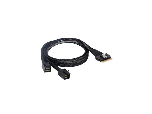 PCI-E Ultraport Slimline SAS Slim 4.0 SFF-8654 8i 74pin to Dual SFF-8643 4i Mini SAS HD Cable PCI-Express