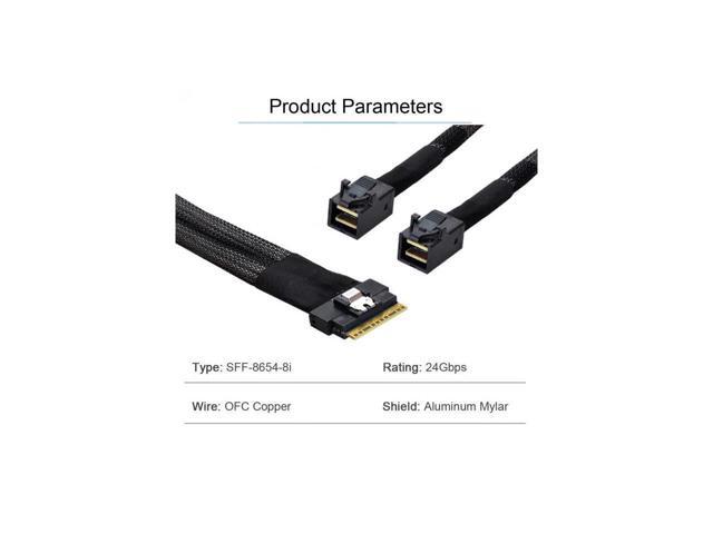 PCI-E Ultraport Slimline SAS Slim 4.0 SFF-8654 8i 74pin to Dual SFF-8643 4i Mini SAS HD Cable PCI-Express