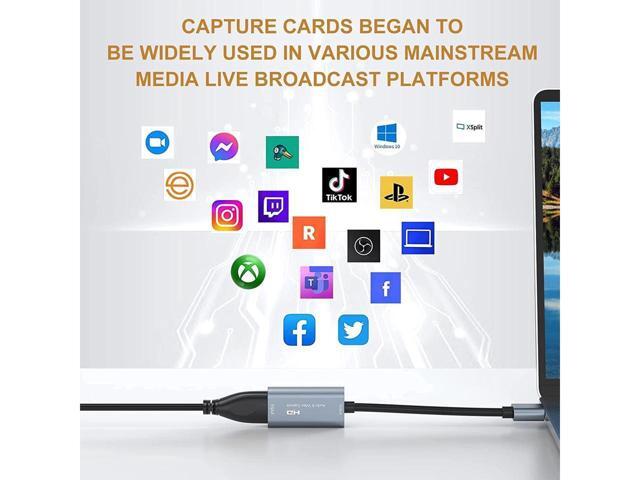 4K HDMI Video Capture Card,Video Record Card,Audio Capture Adapter,HDMI to USB Audio Video Recording in 1080P@30Hz, 4K@30Hz for...