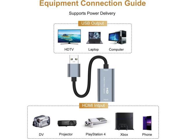 4K HDMI Video Capture Card,Video Record Card,Audio Capture Adapter,HDMI to USB Audio Video Recording in 1080P@30Hz, 4K@30Hz for...