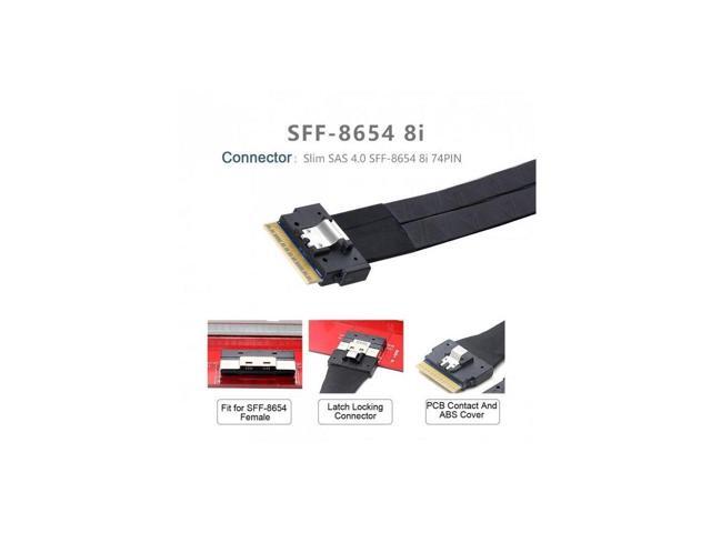 PCI-E Ultraport Slimline SAS Slim 4.0 SFF-8654 8i 74pin to Dual SFF-8643 4i Mini SAS HD Cable PCI-Express 80CM