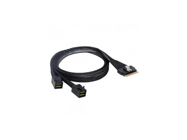 PCI-E Ultraport Slimline SAS Slim 4.0 SFF-8654 8i 74pin to Dual SFF-8643 4i Mini SAS HD Cable PCI-Express 80CM