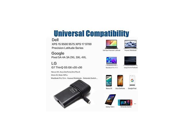 130W USB C Laptop Charger for Dell XPS 15 9500 7590 17 9700 9575 Precision 3560 3550 5560 5750 5550 5530 2in1 Latitude 7410 7310 7210 9410 9510...