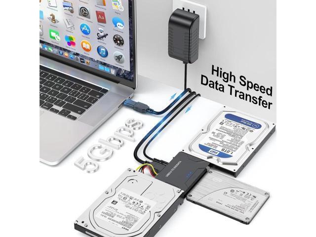 Hard Drive Reader IDE SATA to USB 3.0 Adapter, USB + Type C External Hard Drive Data Ultra Recovery Converter Kit with Power for 2.5 3.5 HDD ssd...